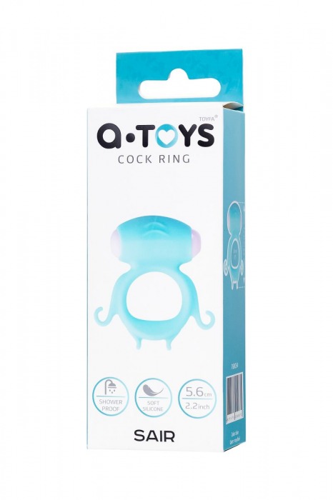 Голубое виброкольцо на пенис Sair - A-toys - в Бийске купить с доставкой