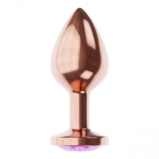 Пробка цвета розового золота с фиолетовым кристаллом Diamond Amethyst Shine S - 7,2 см. - Lola Games - купить с доставкой в Бийске