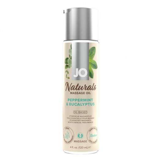 Массажное масло с ароматом перечной мяты и эвкалипта JO Naturals Peppermint   Eucalyptus - 120 мл. - System JO - купить с доставкой в Бийске