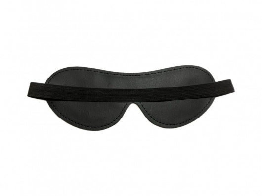 Черная лаковая маска на глаза из эко-кожи - БДСМ Арсенал - купить с доставкой в Бийске