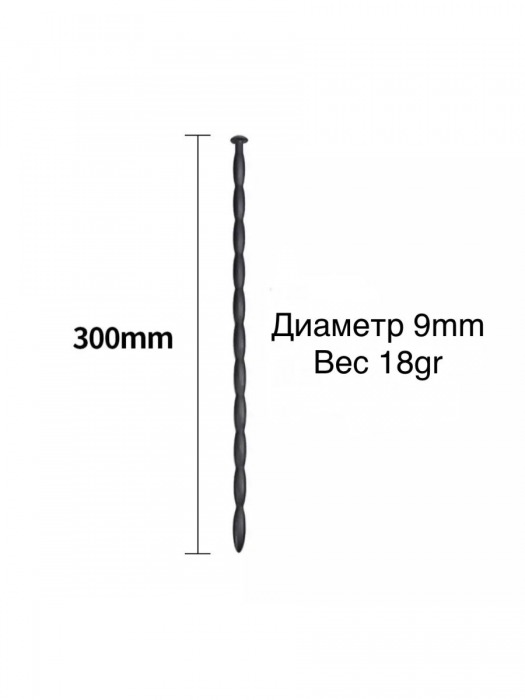 Черный уретральный силиконовый стимулятор - 30 см. - Rubber Tech Ltd - купить с доставкой в Бийске
