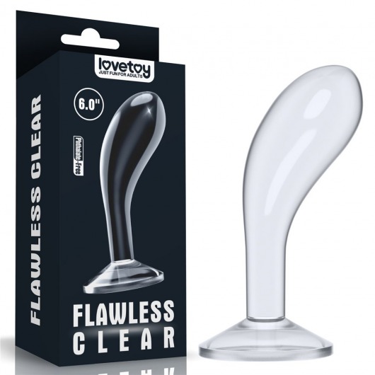 Прозрачный стимулятор простаты Flawless Clear Prostate Plug - 15 см. - Lovetoy - в Бийске купить с доставкой