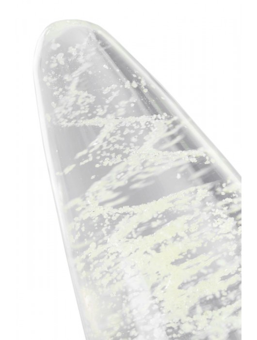 Прозрачная, светящаяся в темноте анальная втулка - 9,8 см. - Sexus