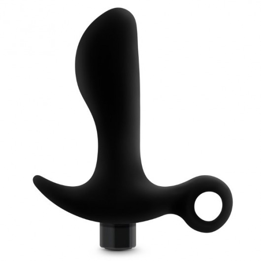 Черный анальный вибратор Silicone Vibrating Prostate Massager 01 - 10,8 см. - Blush Novelties - в Бийске купить с доставкой