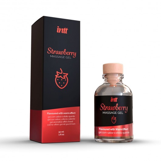 Массажный гель с ароматом клубники Strawberry - 30 мл. - INTT - купить с доставкой в Бийске