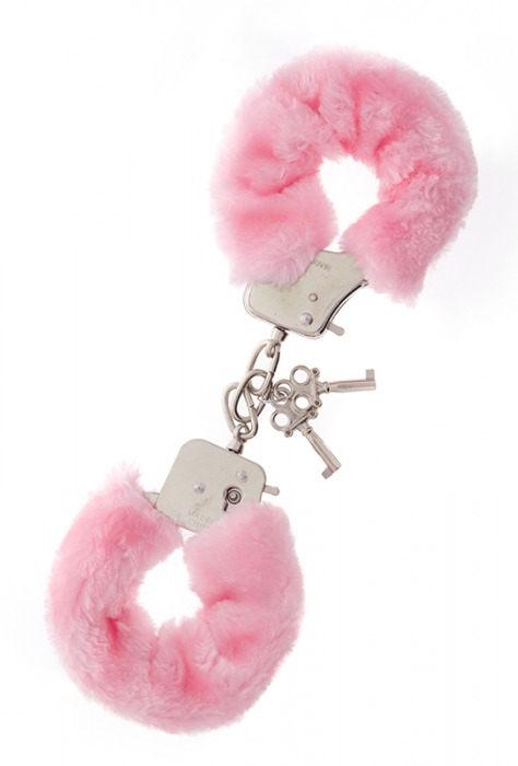 Металлические наручники с розовой меховой опушкой METAL HANDCUFF WITH PLUSH PINK - Dream Toys - купить с доставкой в Бийске