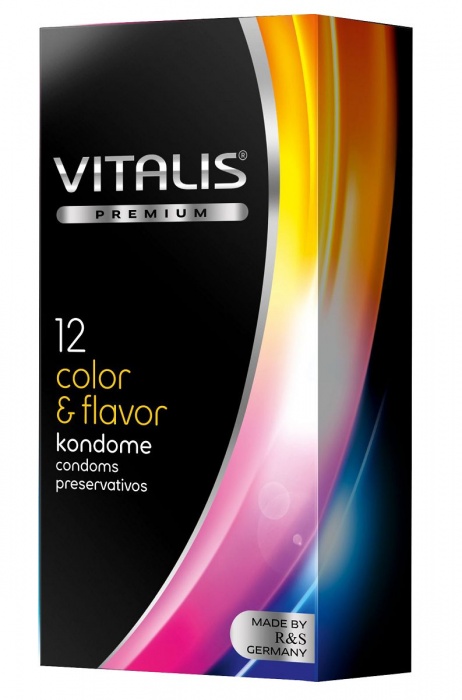 Цветные ароматизированные презервативы VITALIS PREMIUM color   flavor - 12 шт. - Vitalis - купить с доставкой в Бийске