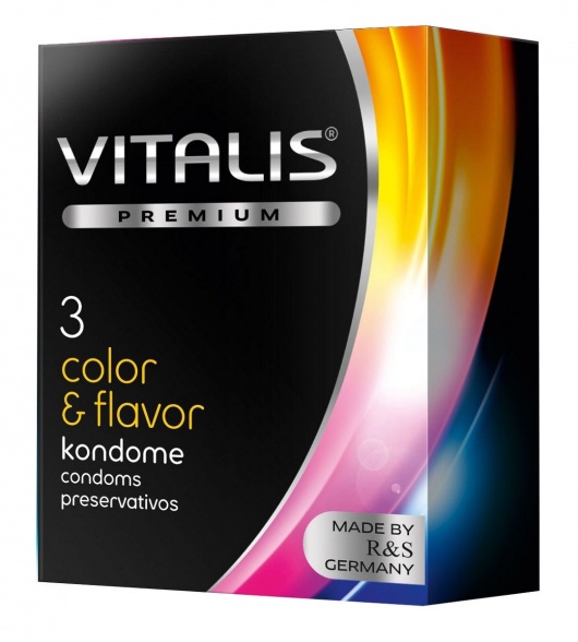 Цветные ароматизированные презервативы VITALIS PREMIUM color   flavor - 3 шт. - Vitalis - купить с доставкой в Бийске