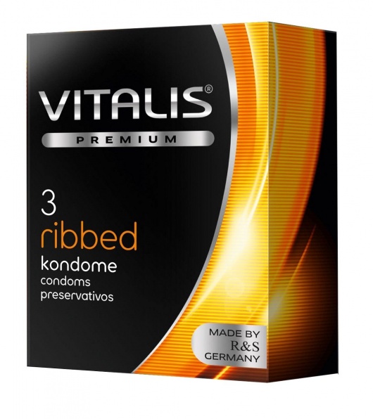 Ребристые презервативы VITALIS PREMIUM ribbed - 3 шт. - Vitalis - купить с доставкой в Бийске