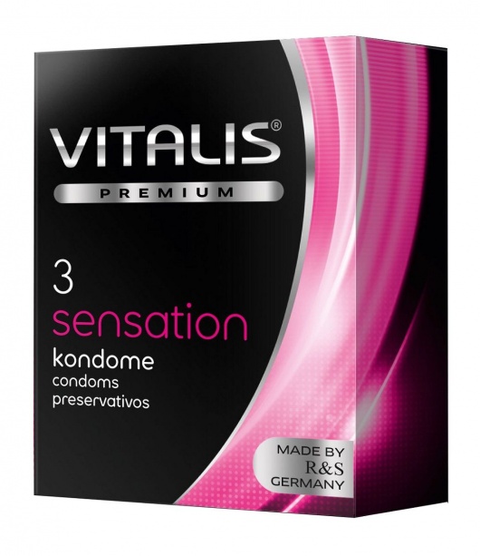 Презервативы с пупырышками и кольцами VITALIS PREMIUM sensation - 3 шт. - Vitalis - купить с доставкой в Бийске