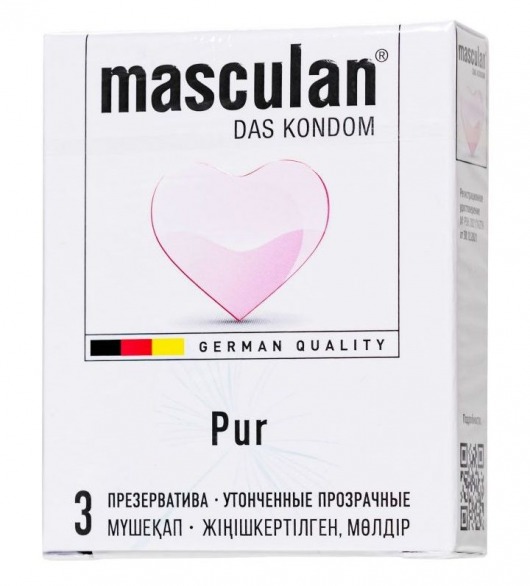 Супертонкие презервативы Masculan Pur - 3 шт. - Masculan - купить с доставкой в Бийске