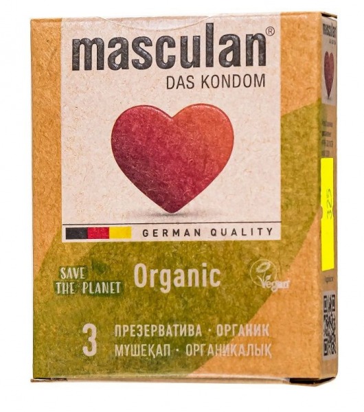 Экологически чистые презервативы Masculan Organic - 3 шт. - Masculan - купить с доставкой в Бийске