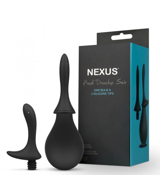 Черный анальный душ Nexus Anal Douche Set с 2 сменными насадками - Nexus Range - купить с доставкой в Бийске