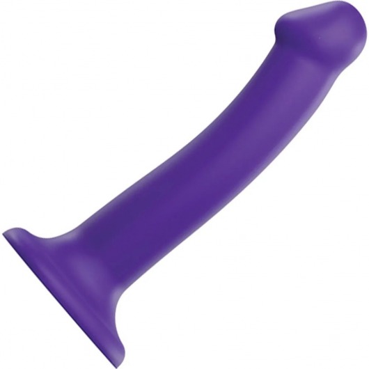 Фиолетовый фаллоимитатор-насадка Strap-On-Me Dildo Dual Density size M - 18 см. - Strap-on-me - купить с доставкой в Бийске