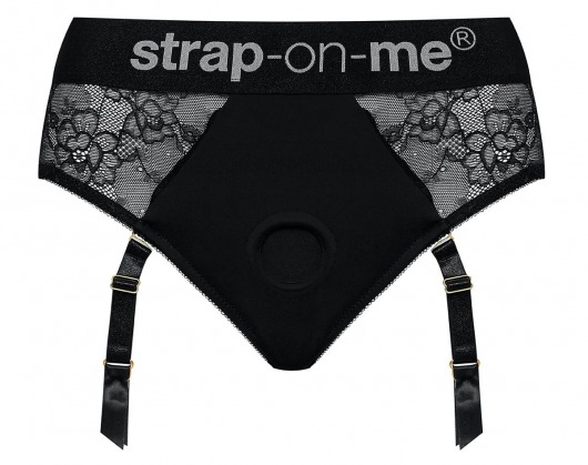 Черные трусики для насадок Diva Lingerie Harness - size M - Strap-on-me - купить с доставкой в Бийске