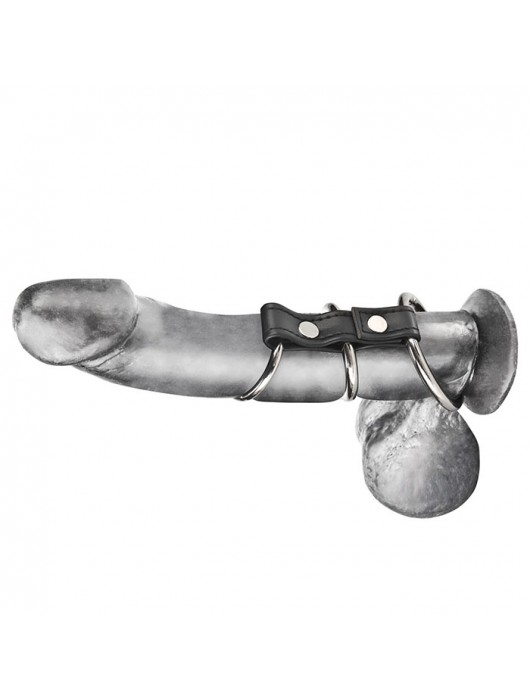 Хомут на пенис из трех металлических колец 3 RING GATES OF HELL - BlueLine - в Бийске купить с доставкой