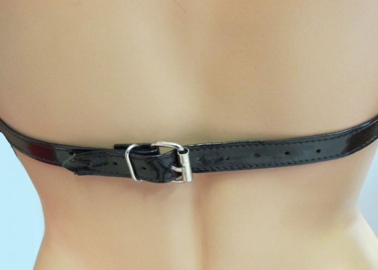 Женская лаковая кожаная сбруя - БДСМ Арсенал - купить с доставкой в Бийске