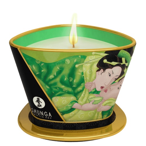 Массажная свеча Exotic Green Tea с ароматом зелёного чая - 170 мл. - Shunga - купить с доставкой в Бийске