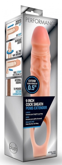Телесная насадка на пенис 9 Inch Cock Sheath Extender - 22,2 см. - Blush Novelties - в Бийске купить с доставкой