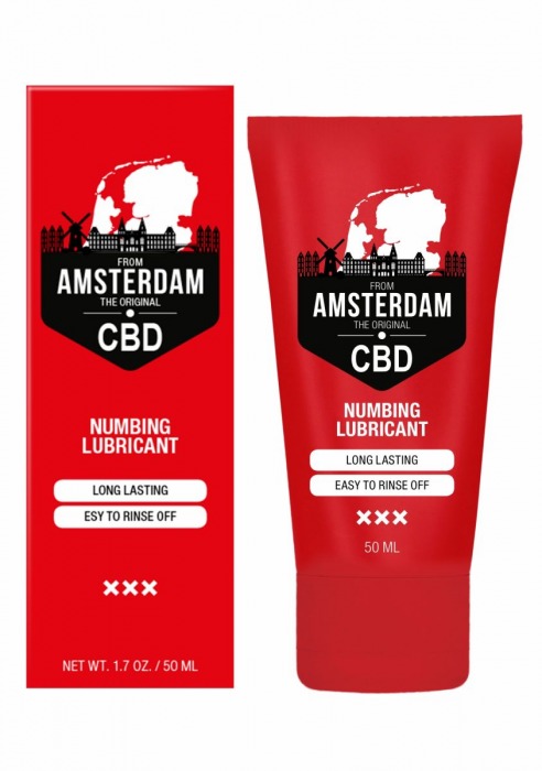 Пролонгирующий лубрикант Numbing CBD from Amsterdam - 50 мл. - Shots Media BV - купить с доставкой в Бийске