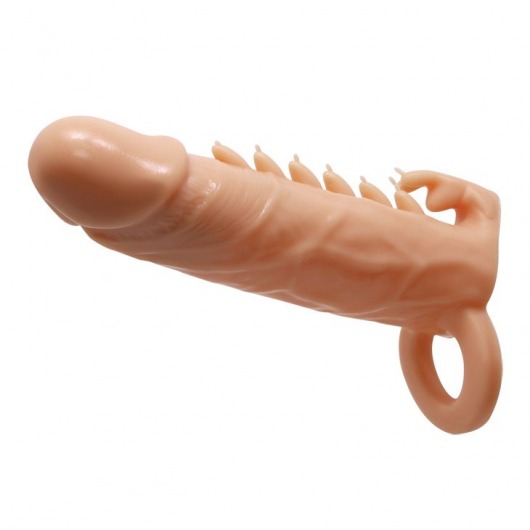 Телесная удлиняющая насадка Penis Sleeve Emmitt - 17 см. - Baile - в Бийске купить с доставкой