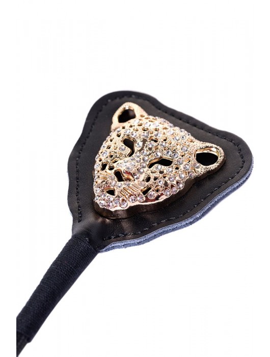 Чёрный стек с фигуркой леопарда на наконечнике - 21 см. - ToyFa - купить с доставкой в Бийске