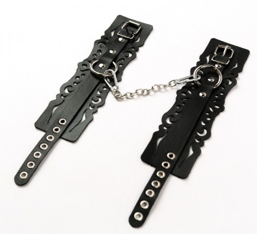 Узорчатые кожаные оковы с регулируемыми ремешками - Crazy Handmade - купить с доставкой в Бийске