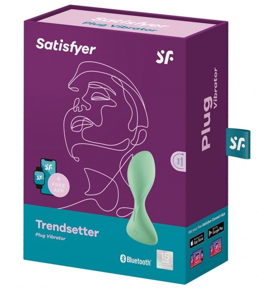 Зеленая анальная втулка с вибрацией Satisfyer Trendsetter - Satisfyer