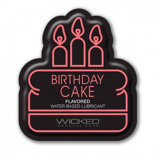 Лубрикант на водной основе со вкусом торта с кремом Wicked Aqua Birthday cake - 3 мл. - Wicked - купить с доставкой в Бийске