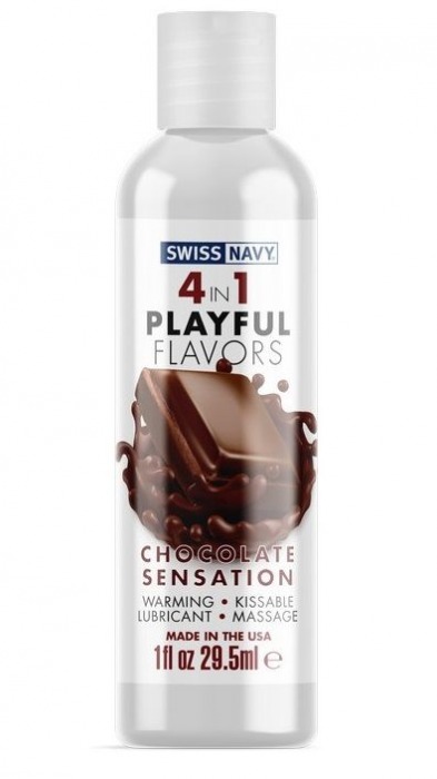 Массажный гель 4-в-1 Chocolate Sensation с ароматом шоколада - 29,5 мл. - Swiss navy - купить с доставкой в Бийске