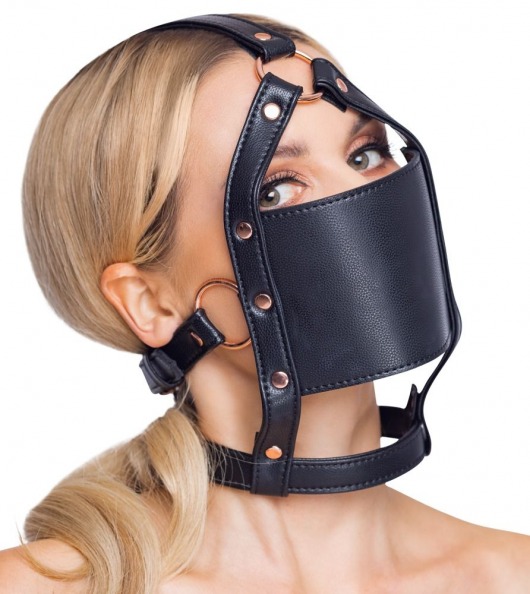 Черный намордник с кляпом-шаром Head Harness With A Gag - Orion - купить с доставкой в Бийске