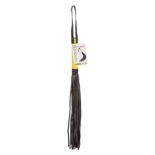 Черная плеть с желтой рукоятью Boundless Flogger - 69,25 см. - California Exotic Novelties - купить с доставкой в Бийске