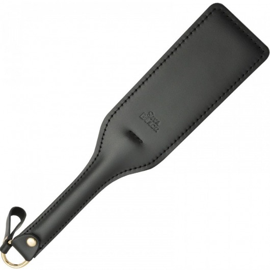 Черная кожаная шлепалка SitaBlack - 30 см. - Sitabella - купить с доставкой в Бийске