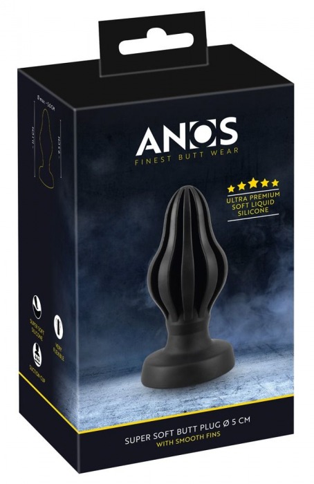 Черная анальная пробка Super Soft Butt Plug - 11,1 см. - Orion