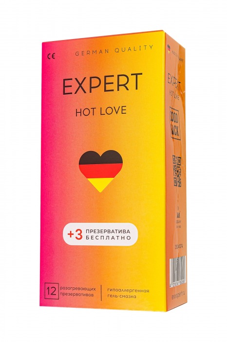 Презервативы EXPERT Hot Love с разогревающим эффектом - 12 шт.(+3 в подарок) - Expert - купить с доставкой в Бийске