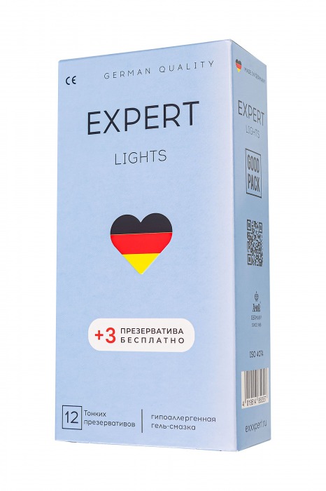 Ультратонкие презервативы EXPERT Lights - 12 шт.(+3 в подарок) - Expert - купить с доставкой в Бийске