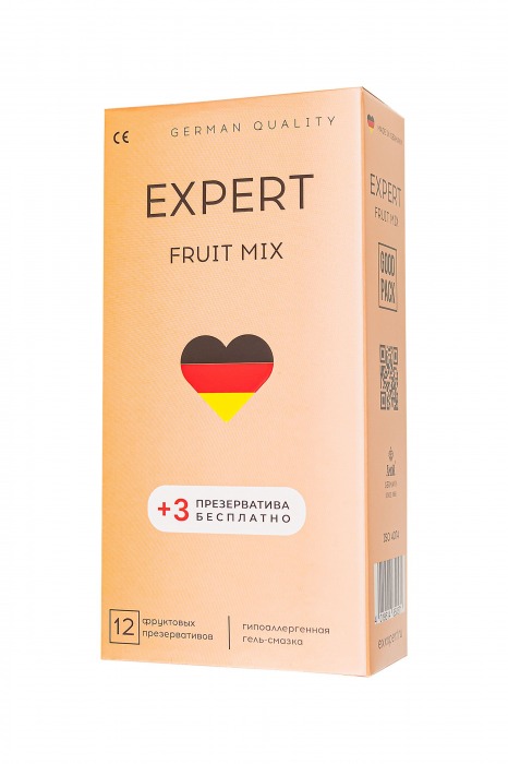 Ароматизированные презервативы EXPERT Fruit Mix - 12 шт.(+3 в подарок) - Expert - купить с доставкой в Бийске