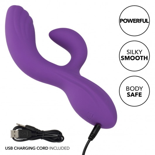 Фиолетовый вибромассажер-кролик Stella Liquid Silicone “C” Curve - 19 см. - California Exotic Novelties