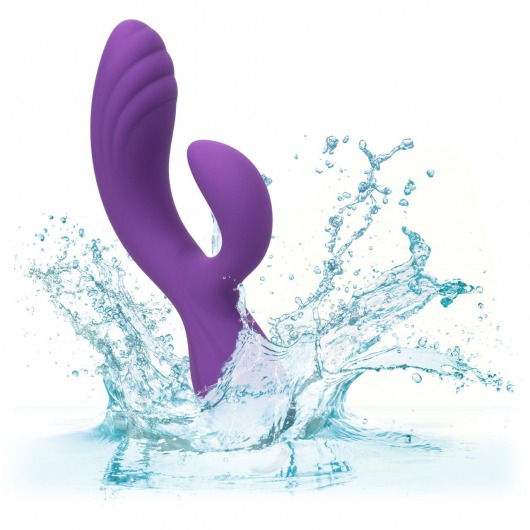 Фиолетовый вибромассажер-кролик Stella Liquid Silicone “C” Curve - 19 см. - California Exotic Novelties