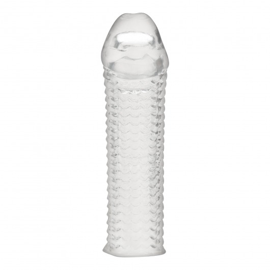 Текстурированная насадка на пенис Clear Textured Penis Enhancing Sleeve Extension - 16,5 см. - BlueLine - в Бийске купить с доставкой