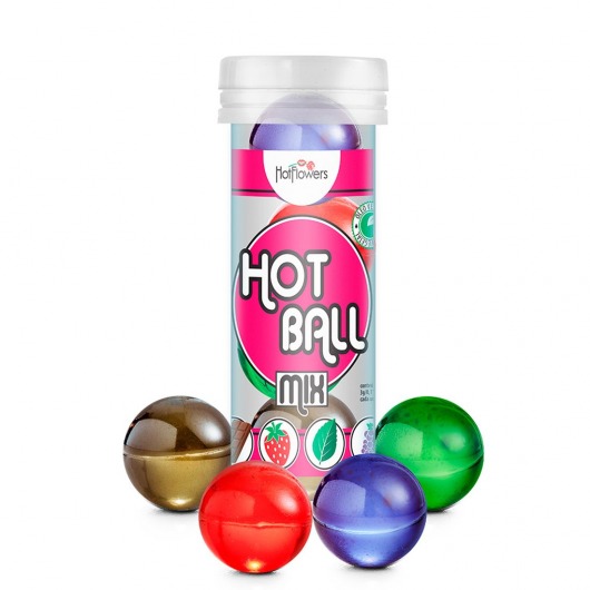 Ароматизированный лубрикант Hot Ball Mix на масляной основе (4 шарика по 3 гр.) - HotFlowers - купить с доставкой в Бийске