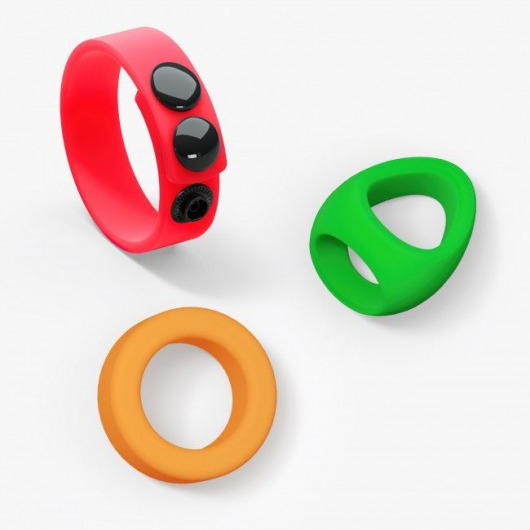 Набор из 3 разноцветных эрекционных колец Kit Neon Ring - Love to Love - в Бийске купить с доставкой