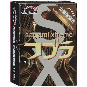 Суженные к основанию презервативы Sagami Xtreme COBRA - 3 шт. - Sagami - купить с доставкой в Бийске