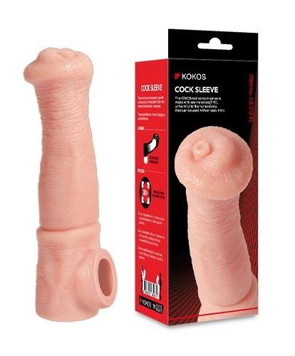 Телесная фантазийная насадка на член Cock Sleeve Size L - KOKOS - в Бийске купить с доставкой