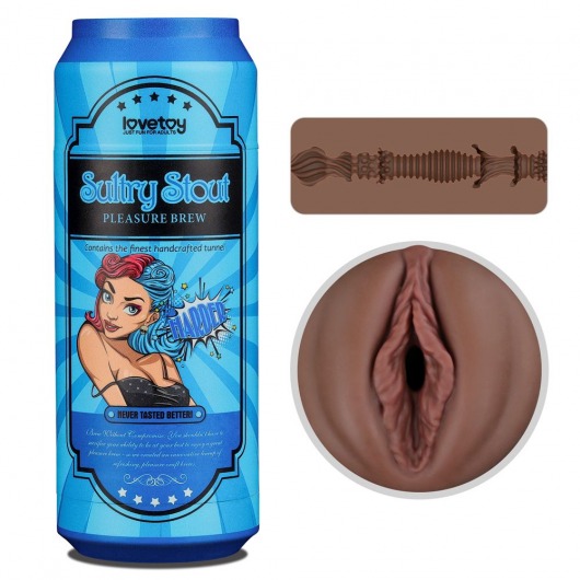 Коричневый мастурбатор-вагина Pleasure Brew Masturbator-Sultry Stout в банке - Lovetoy - в Бийске купить с доставкой