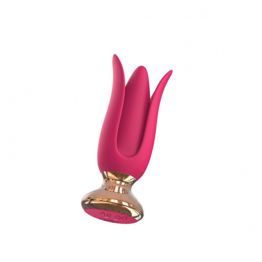 Розовая анальная вибровтулка с лепестками - I-MOON