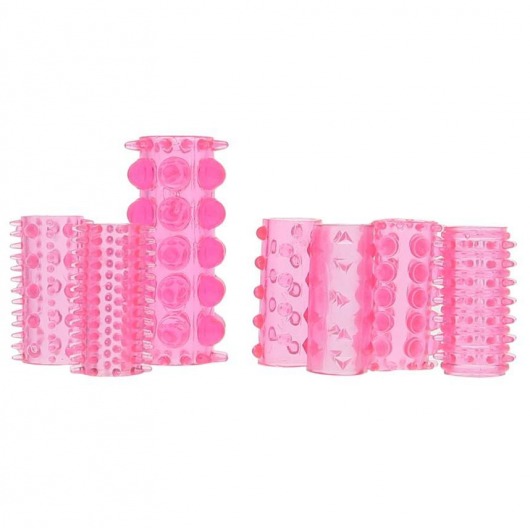 Набор из 7 розовых насадок на пенис ONE-A-DAY PENIS SLEEVES PINK - Seven Creations - в Бийске купить с доставкой