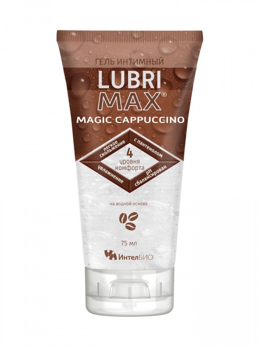 Интимный гель-смазка на водной основе Lubrimax Magic Cappuccino - 75 мл. - ИнтелБИО - купить с доставкой в Бийске