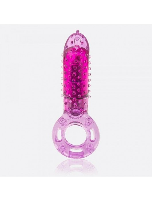 Фиолетовое эрекционное кольцо с вибрацией и пальчиком OYEAH PURPLE - Screaming O - в Бийске купить с доставкой