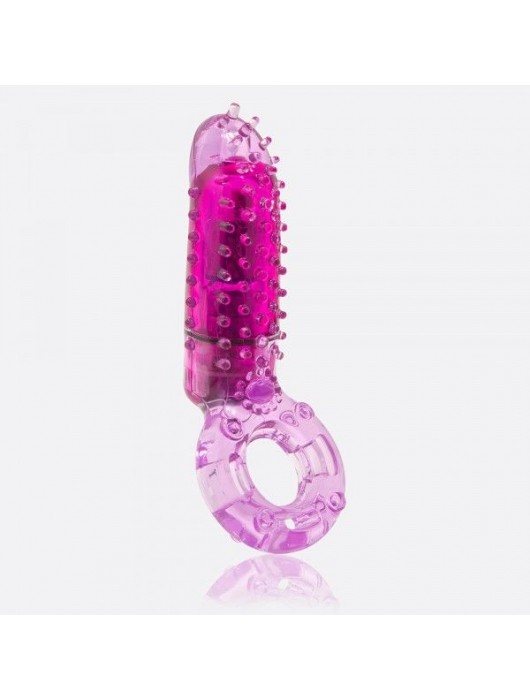 Фиолетовое эрекционное кольцо с вибрацией и пальчиком OYEAH PURPLE - Screaming O - в Бийске купить с доставкой